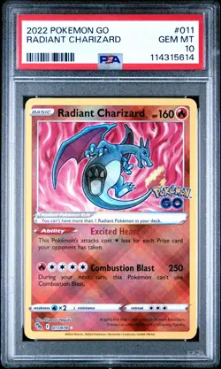 2022 Pokemon GO Radiant Charizard PSA Gem MT 10 Card - Image 2