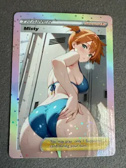 Misty Trading Card Custom Waifu Goddess Story Anime Girl holo Card Pokemon - Image 1
