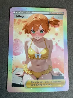 Misty Trading Card Custom Waifu Goddess Story Anime Girl holo Card Pokemon - Image 1