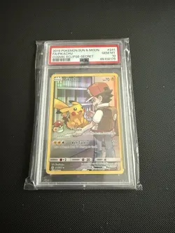 Pokémon Pikachu TCG Sun & Moon Cosmic Eclipse Holo Card 241/236 Psa 10 - Image 1
