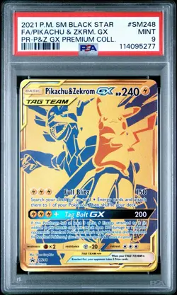 Pikachu & Zekrom GX SM248 Full Art Black Star Promo PSA 9 Pokemon Card - Image 1