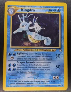 Kingdra 8/111 Holo - Pokemon Neo Genesis Card - Lightly Played LP 8/111 - Image 1