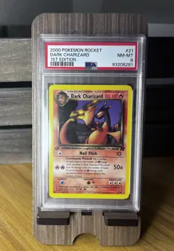 Pokemon Team Rocket 1st Edition Dark Charizard 21/82 PSA 8 Vintage Tcg Card READ - Image 1