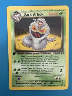 Pokémon Dark Arbok TCG Non Holo  Card 2/82 1st Edition Rare - Image 1