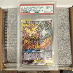 PSA 10 Moltres Zapdos Articuno GX SM210 Alt Art Promo Tag Team Pokemon Card - Image 1