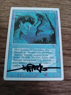 Merfolk of the Pearl Trident Revised Edition Signed by Jeff A. Menges Magic, MTG - Image 2