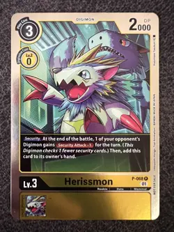 Digimon Card Game Herissmon P-068 Promon NM - Image 1