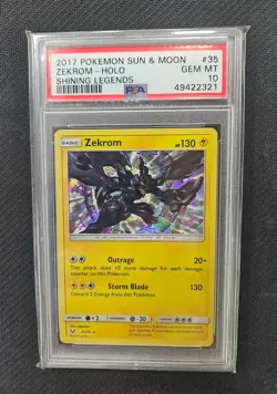 2017 Pokemon SM Shining Legends 35/73 Zekrom Holo PSA 10 - Image 3
