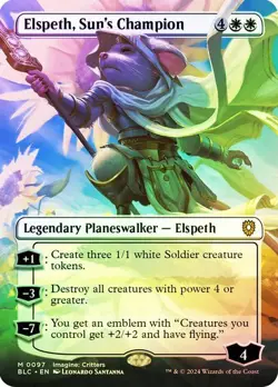 Elspeth, Sun's Champion NM MYTHIC (Borderless) Foil Commander: Bloomburrow MTG - Image 2