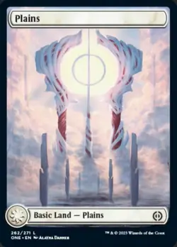 x4 Plains (262) - Foil - Full Art L MTG Phyrexia: All Will Be One M/NM, English - Image 2