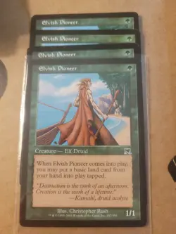 4x MTG Magic the Gathering Elvish Pioneer (257/350) Onslaught EDH LP Playset x 4 - Image 2