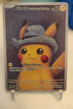 *Custom-made* Grey Hat Pikachu,Highest Quality,"Display Card" - Image 1