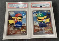 PSA 10 PIKACHU MARIO & LUIGI SET FULL ART PROMO 294XY-P 296 POKEMON - Image 1