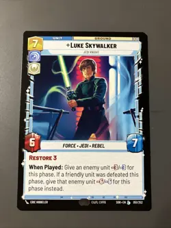 Star Wars Unlimited Spark of Rebellion Luke Skywalker Legendary Card - Image 1
