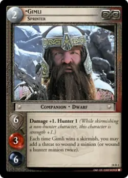 LOTR T&D TREACHERY DECEIT GIMLI SPRINTER 18R1 NM/M Top Shelf Card - Image 1