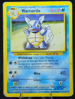 Wartortle (42) Base Set, Uncommon Pokemon Card HP - Image 1