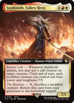 Sephiroth, Fallen Hero (Extended Art) Commander: Final Fantasy Foil - Image 1
