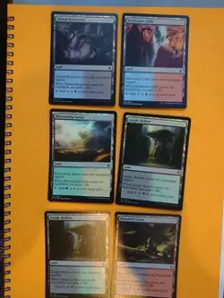 MTG Card.  KTK lands x6 all foil. inc  Blossoming sands, Jungle hollow x2 - Image 1