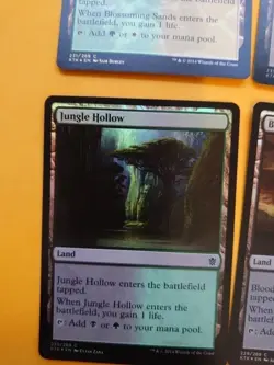 MTG Card.  KTK lands x6 all foil. inc  Blossoming sands, Jungle hollow x2 - Image 2