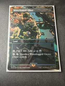 Waterlogged Grove   MTG  116 NM Assassin's Creed Foil Borderless! - Image 1