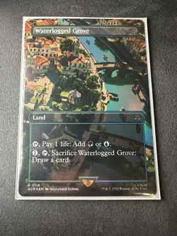 Waterlogged Grove   MTG  116 NM Assassin's Creed Foil Borderless! - Image 10