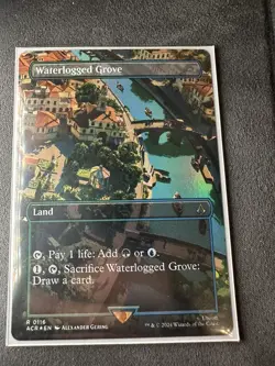 Waterlogged Grove   MTG  116 NM Assassin's Creed Foil Borderless! - Image 11