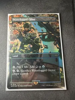 Waterlogged Grove   MTG  116 NM Assassin's Creed Foil Borderless! - Image 13