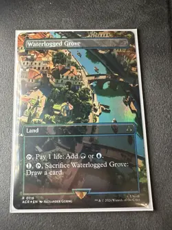 Waterlogged Grove   MTG  116 NM Assassin's Creed Foil Borderless! - Image 15