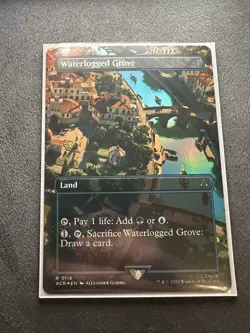Waterlogged Grove   MTG  116 NM Assassin's Creed Foil Borderless! - Image 4
