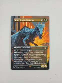 MTG Grim Giganotosaurus Borderless Jurassic World MTG Magic The Gathering NM - Image 1