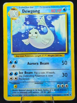 Dewgong (25) Base Set, Uncommon Pokemon Card HP - Image 1