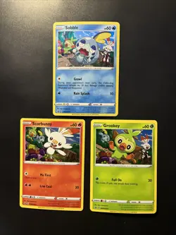 Pokemon Black Star Holo Promos Grookey Sobble Scorbunny SWSH070 SWSH071 SWSH073 - Image 1