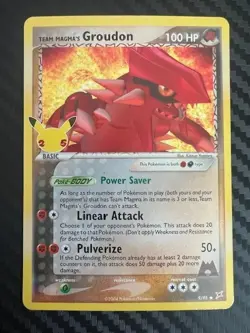 Pokemon TCG Team Magma's Groudon Celebrations 25th Anniversary 9/95 LP - Image 1