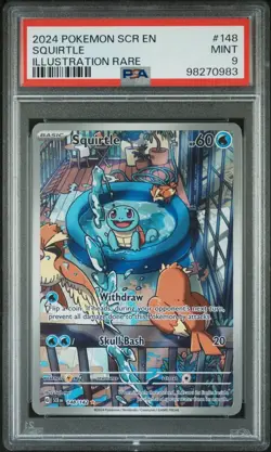 2024 POKEMON SCR EN STELLAR CROWN ILLUSTRATION RARE #148 SQUIRTLE PSA 9 - Image 1