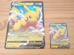 Pikachu V SWSH061 JUMBO & REGULAR Pokémon TCG Promo Shining Fates Card - Image 5