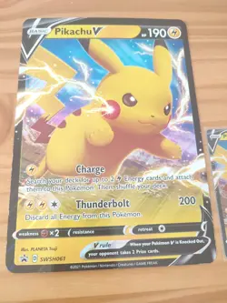 Pikachu V SWSH061 JUMBO & REGULAR Pokémon TCG Promo Shining Fates Card - Image 7