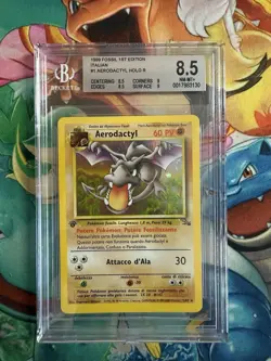 Pokemon 1999 Aerodactyl BGS 8.5 Half Point [9] First Edition 1/62 Fossil Ita - Image 1