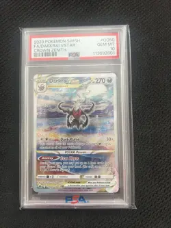Pokémon TCG Sword and Shield Crown Zenith Darkrai VSTAR PSA 10 - Image 1