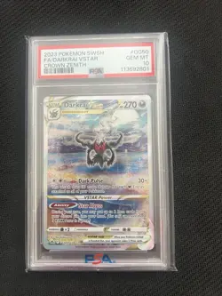 Pokémon TCG Sword and Shield Crown Zenith Darkrai VSTAR PSA 10 - Image 3
