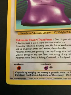 Pokemon Ditto Fossil 18/62 Rare Vintage 1999 - Image 5