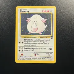 Chansey Vintage Holo Rare Base Set 2 - 3/130 Pokemon TCG #113 WOTC NM with Swirl - Image 1