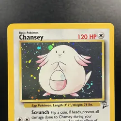 Chansey Vintage Holo Rare Base Set 2 - 3/130 Pokemon TCG #113 WOTC NM with Swirl - Image 4