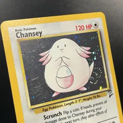 Chansey Vintage Holo Rare Base Set 2 - 3/130 Pokemon TCG #113 WOTC NM with Swirl - Image 6