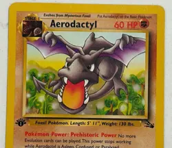 Aerodactyl  1st Edition Fossil Non Holo Rare - Vintage Pokemon Card #16/62 LP+ - Image 3