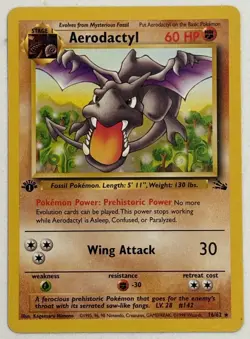 Aerodactyl  1st Edition Fossil Non Holo Rare - Vintage Pokemon Card #16/62 LP+ - Image 7