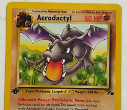 Aerodactyl  1st Edition Fossil Non Holo Rare - Vintage Pokemon Card #16/62 LP+ - Image 9
