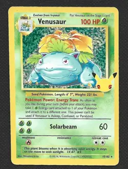 Pokemon Celebrations Venusaur 15/102 Classic Collection Holo Near Mint - Image 3
