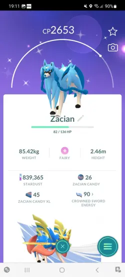 Pokemon Go Shiny Legendary Zacian - Image 3