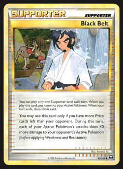 Black Belt 85/102 HGSS Triumphant Pokemon Card MP - Image 3