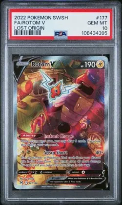 2022 POKEMON SWORD & SHIELD LOST ORIGIN 177/196 FULL ART/ROTOM V PSA 10 - Image 3